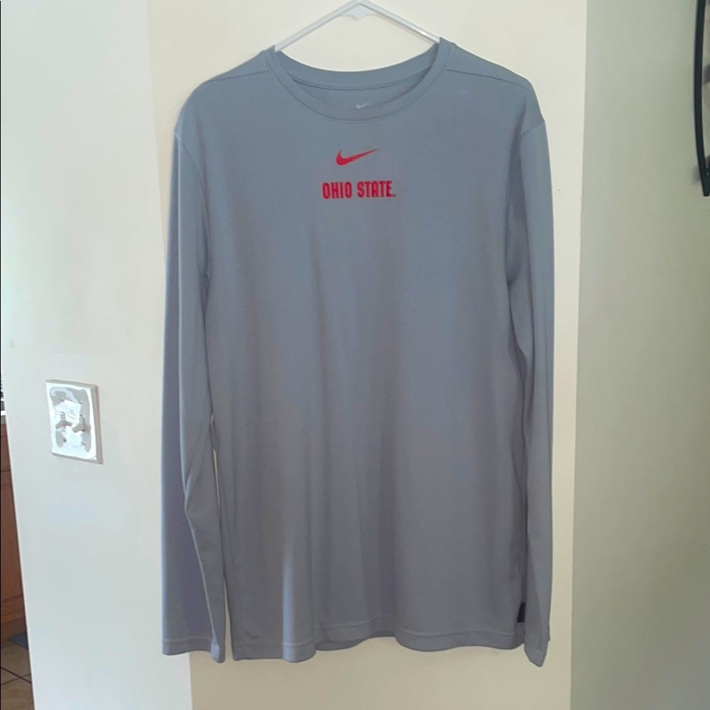 Nike Dri-Fit Ohio State Gray Long Sleeve Athletic Tee
